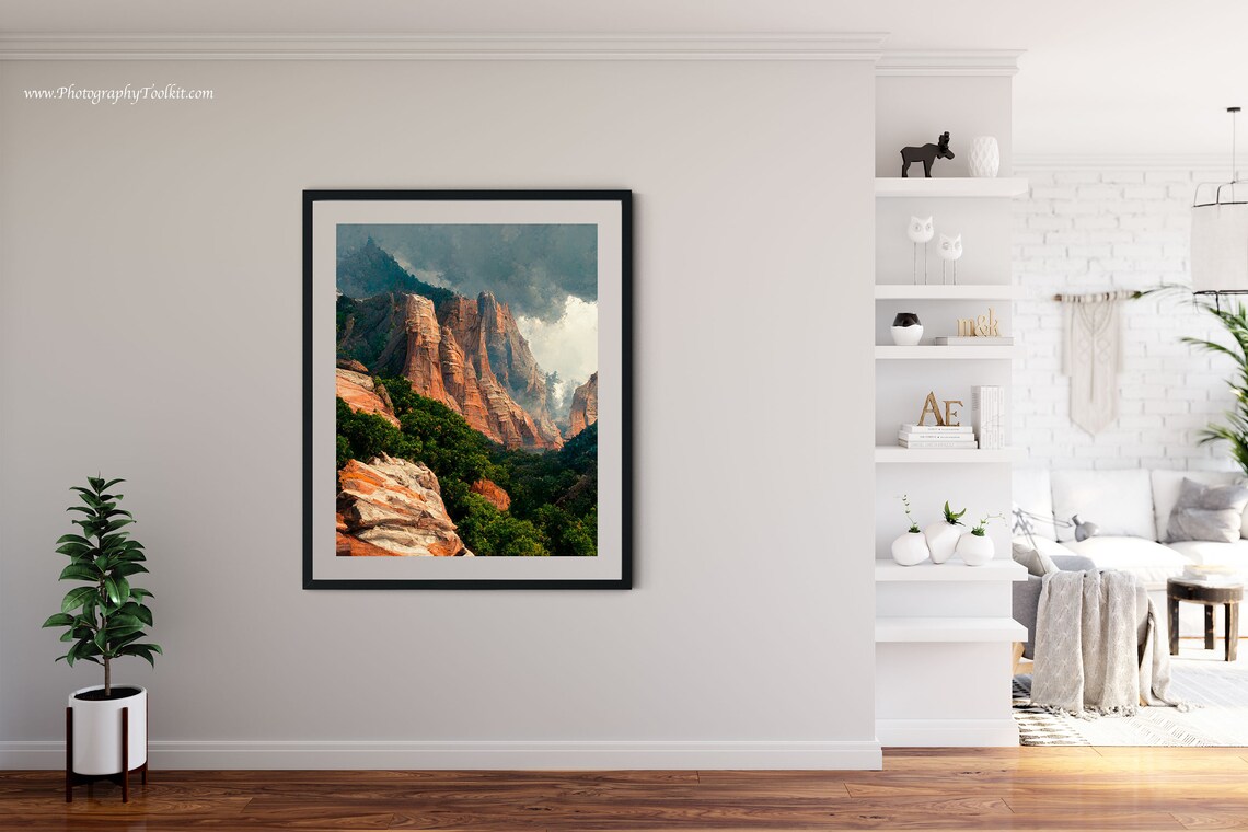 Zion Canyon Print, Boho Southwest Desert Poster - Image 4