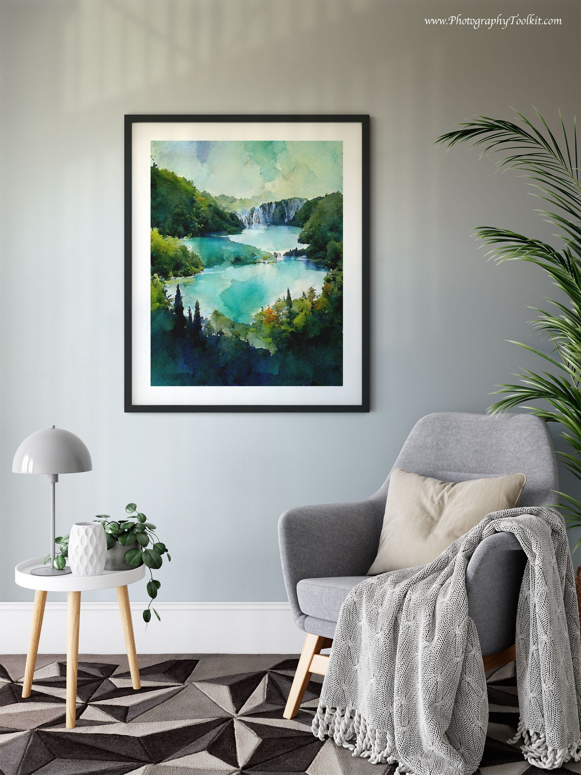 Plitvice Lakes Waterfall Emerald Water Lush Forest Scenic Poster - Image 6