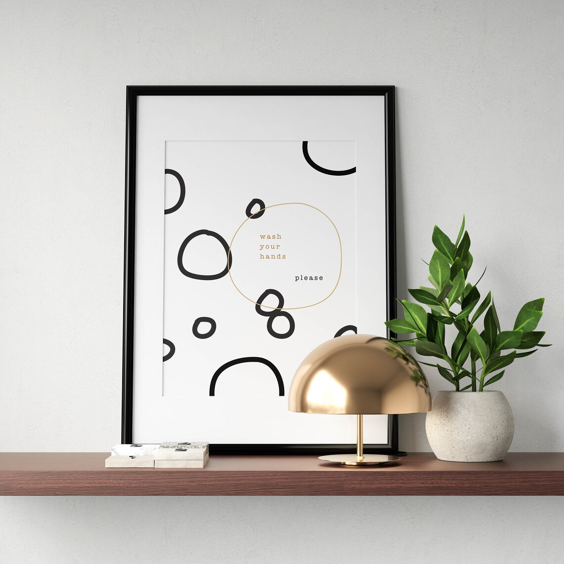 Wash Your Hands Bathroom Sign, Abstract Art Print - Image 2