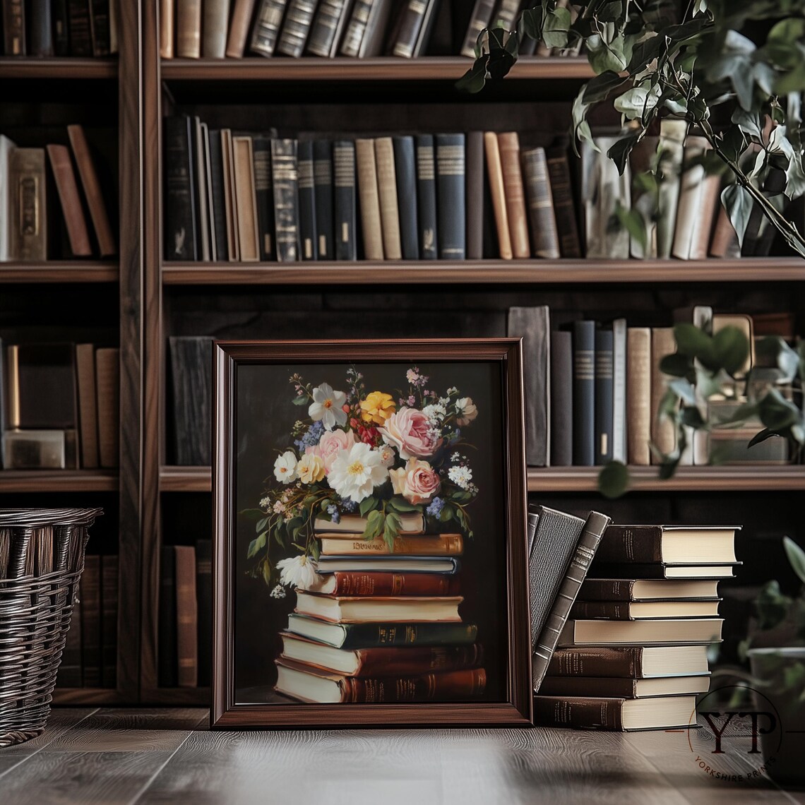 Moody Spring Book Print, Dark Academia Floral Decor - Image 2
