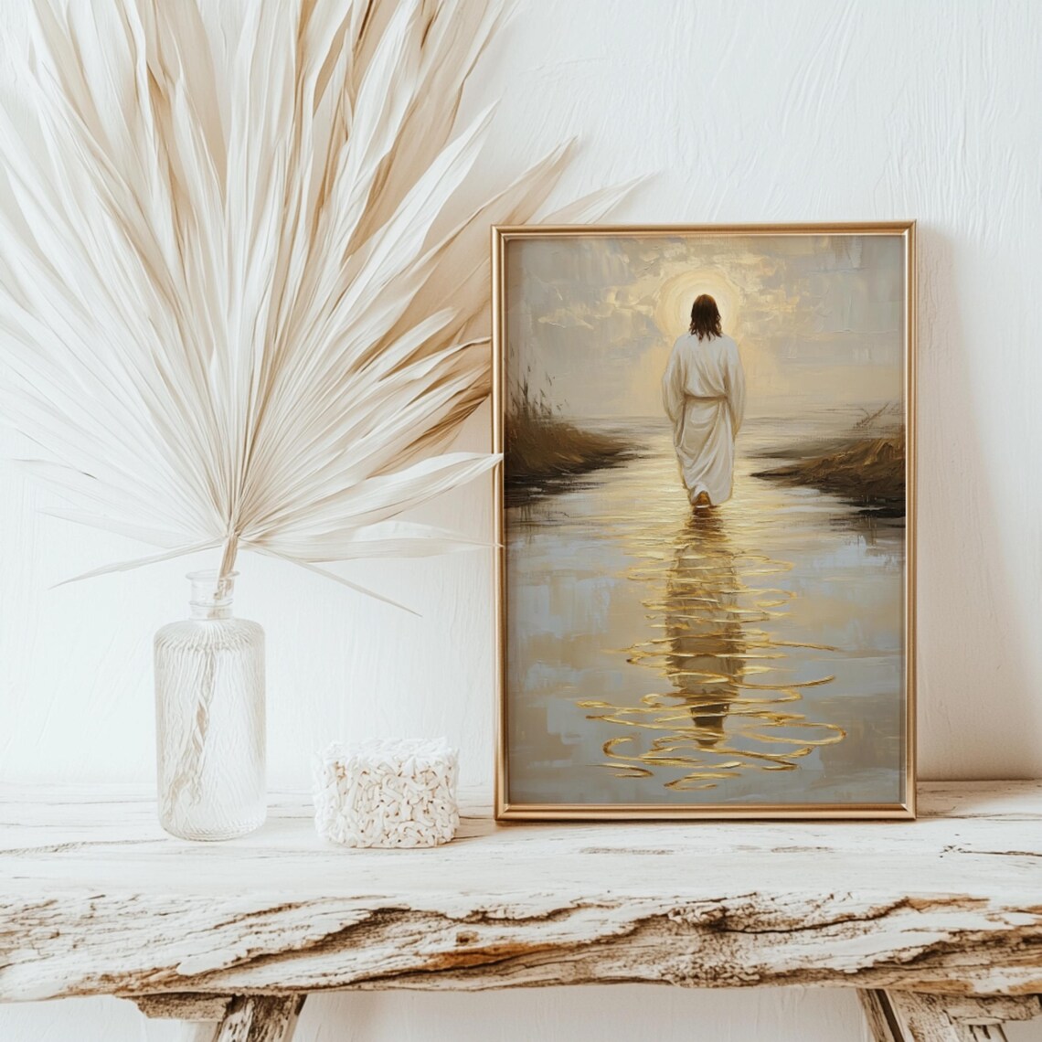 Jesus Walking On Water Modern Religious Art Print - Image 2