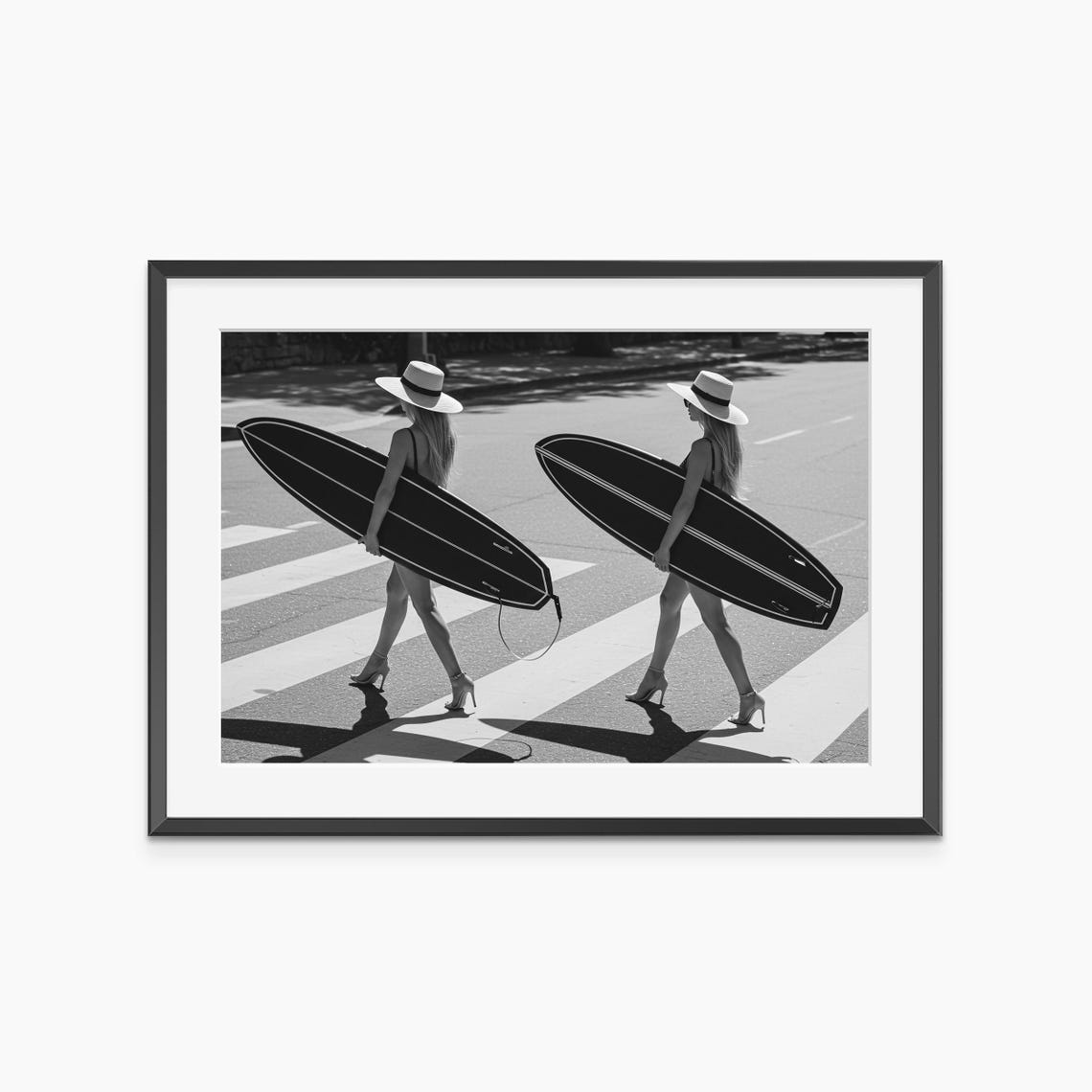 Summer Wall Art Photography Prints Surfboard Black And White Museum Quality Poster