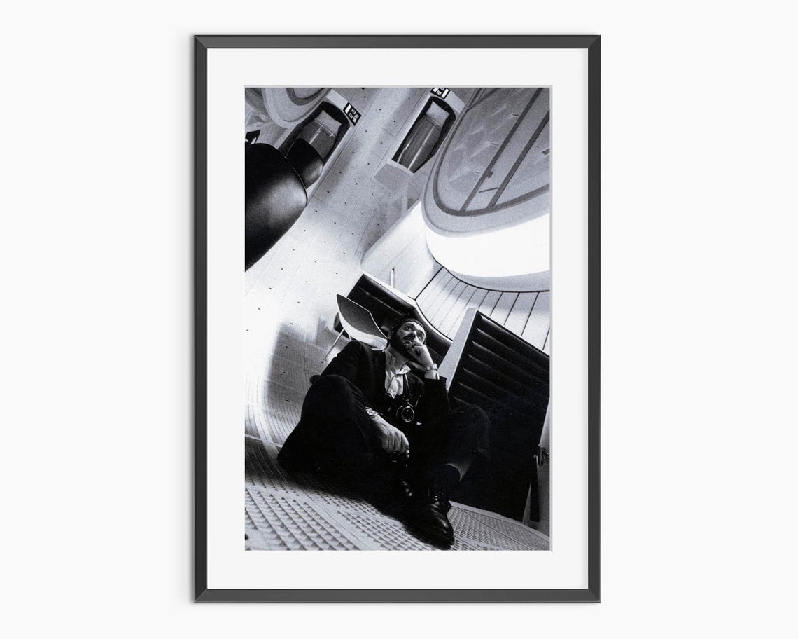Stanley Kubrick on 2001 A Space Odyssey Film Set Photography Poster