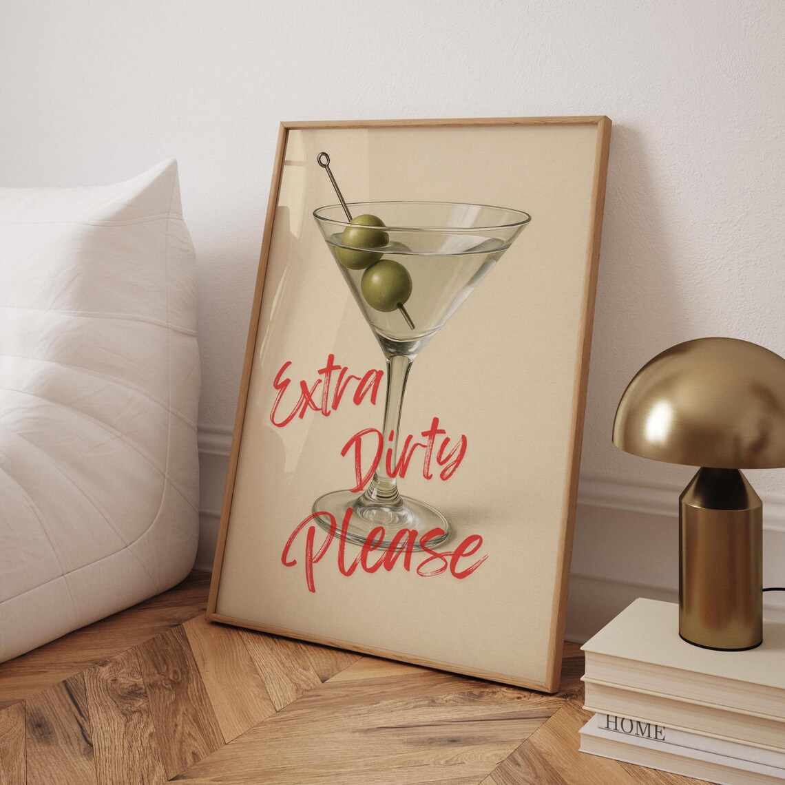Dirty Print Funny Retro Cocktail Poster Home Bar Art
