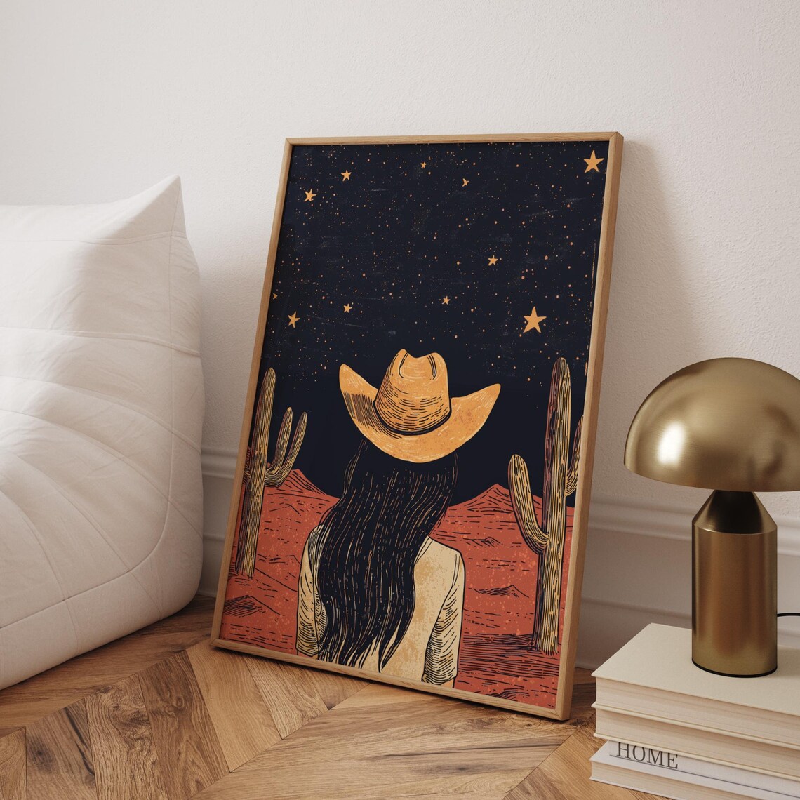 Vintage Cowgirl Art Print, Retro Western Decor