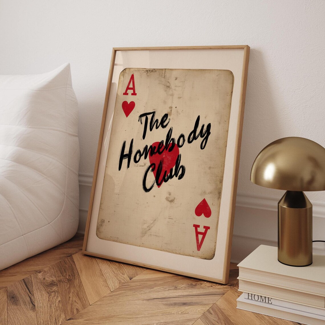 Ace Of Hearts The Homebody Club Vintage Playing Card Art Poster
