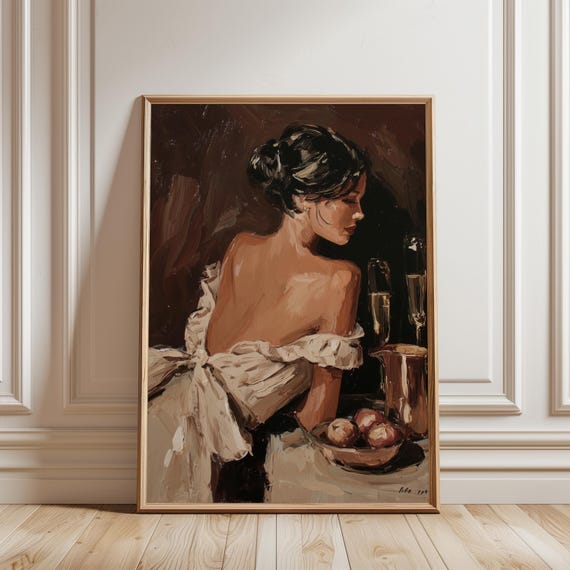 Vintage Self Care Art Print Moody Feminine Illustration A4 Size