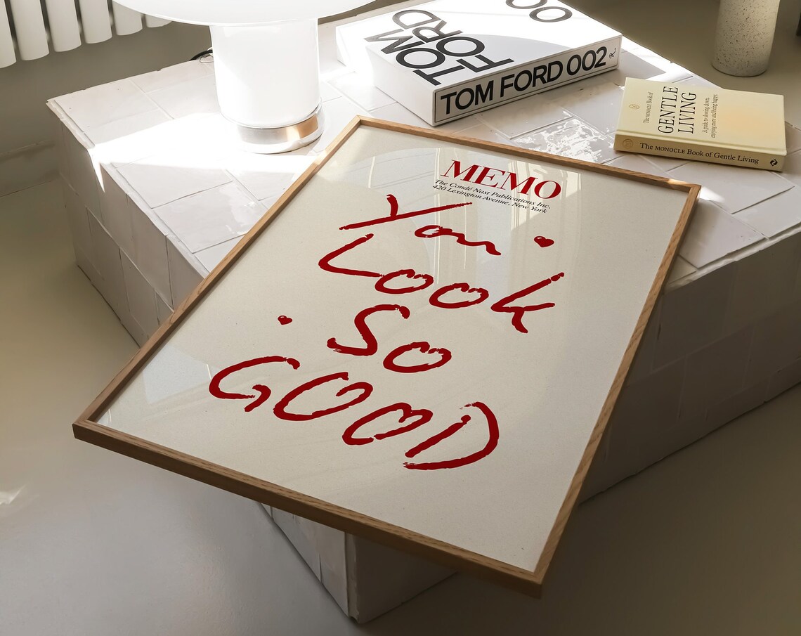 Guest Check You Look So Good Retro Poster