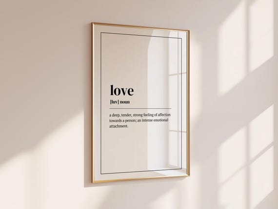 Love Definition Home Office Gallery Wall Art Decor Instant Poster Inspirational Positive Quote Peace