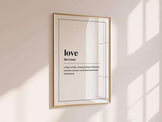 Love Definition Minimalist Dictionary Word Art Romance Gift Poster