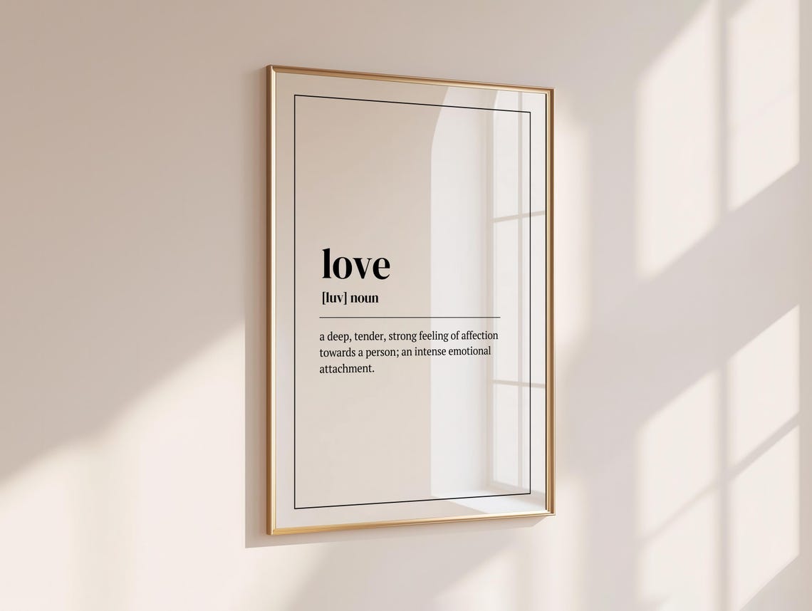Love Definition Home Office Gallery Wall Art Decor Instant Poster Inspirational Positive Quote Peace