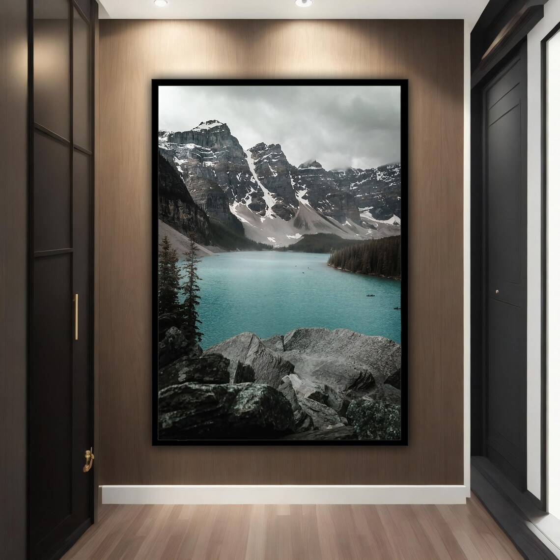 Moraine Lake Turquoise Water Rocky Mountains Canada Travel Poster