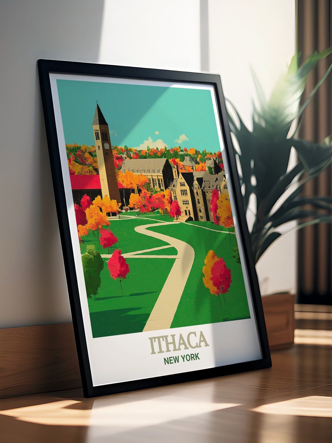 Ithaca Cornell University Campus Autumn Fall Foliage Travel Poster - Image 2