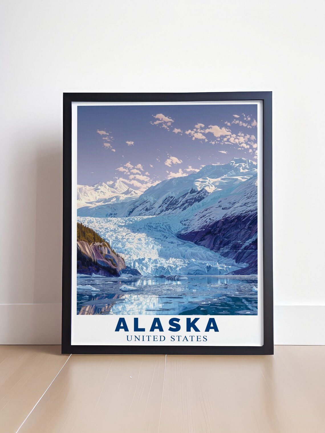 Alaska Mendenhall Glacier Ice Lake Scenic Nature Travel Poster - Image 4