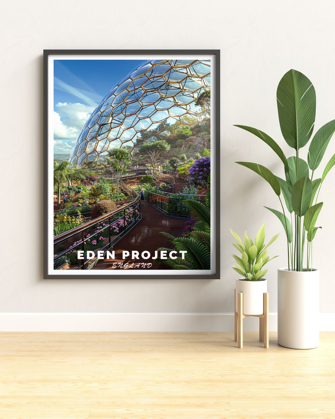Eden Project Geodesic Biome Garden Dome Cornwall England Travel Poster - Image 3