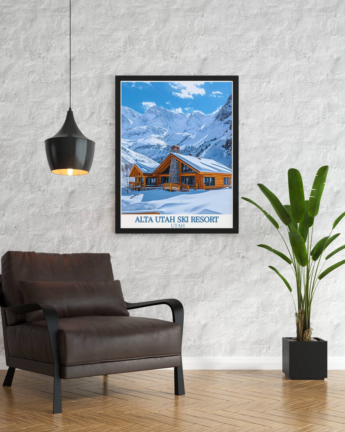 Alta Utah Ski Resort Snowy Cabin Lodge Winter Retreat Poster - Image 2