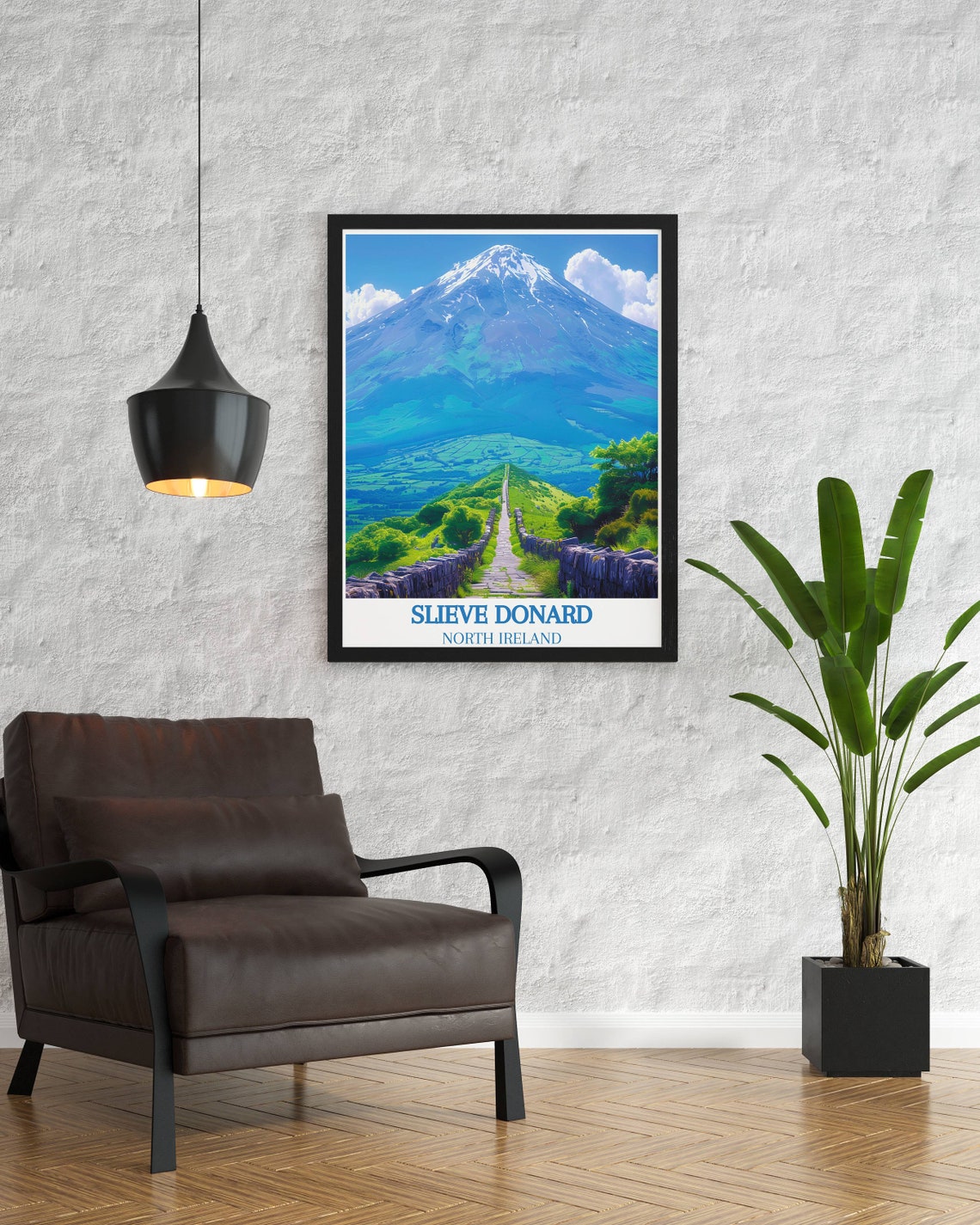 Slieve Donard Northern Ireland Summit Trail with Stone Walls Poster - Image 2