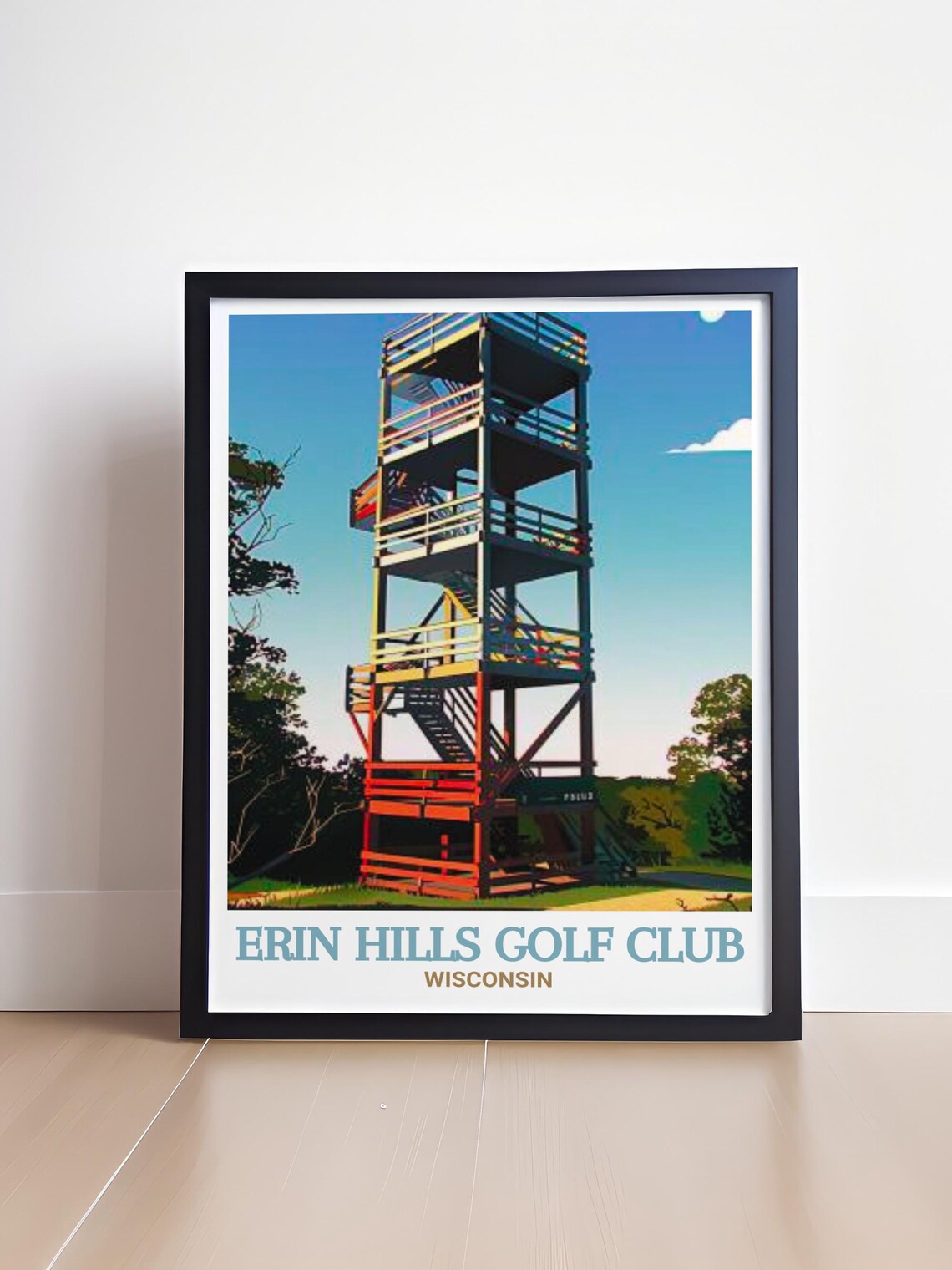 Erin Hills Golf Club Wisconsin Observation Tower Vintage Travel Poster - Image 4