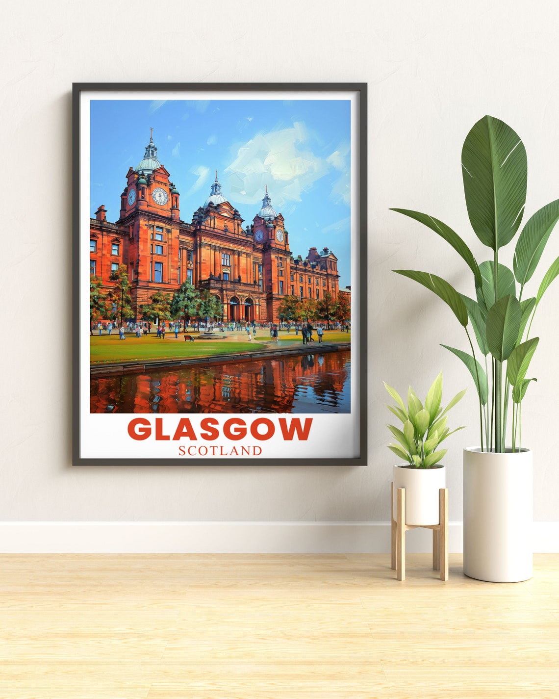 Glasgow Scotland Kelvingrove Art Gallery Red Brick Facade Art Poster - Image 2