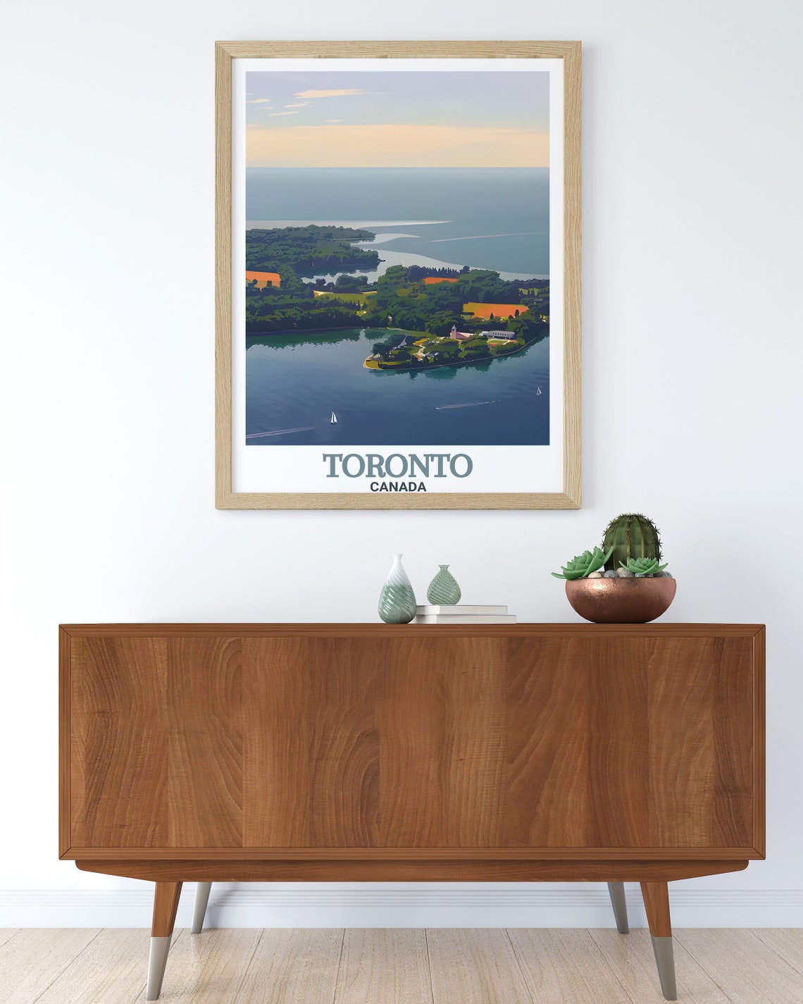 Toronto Islands Canada Aerial View Over The Calm Lake Ontario Poster - Image 3