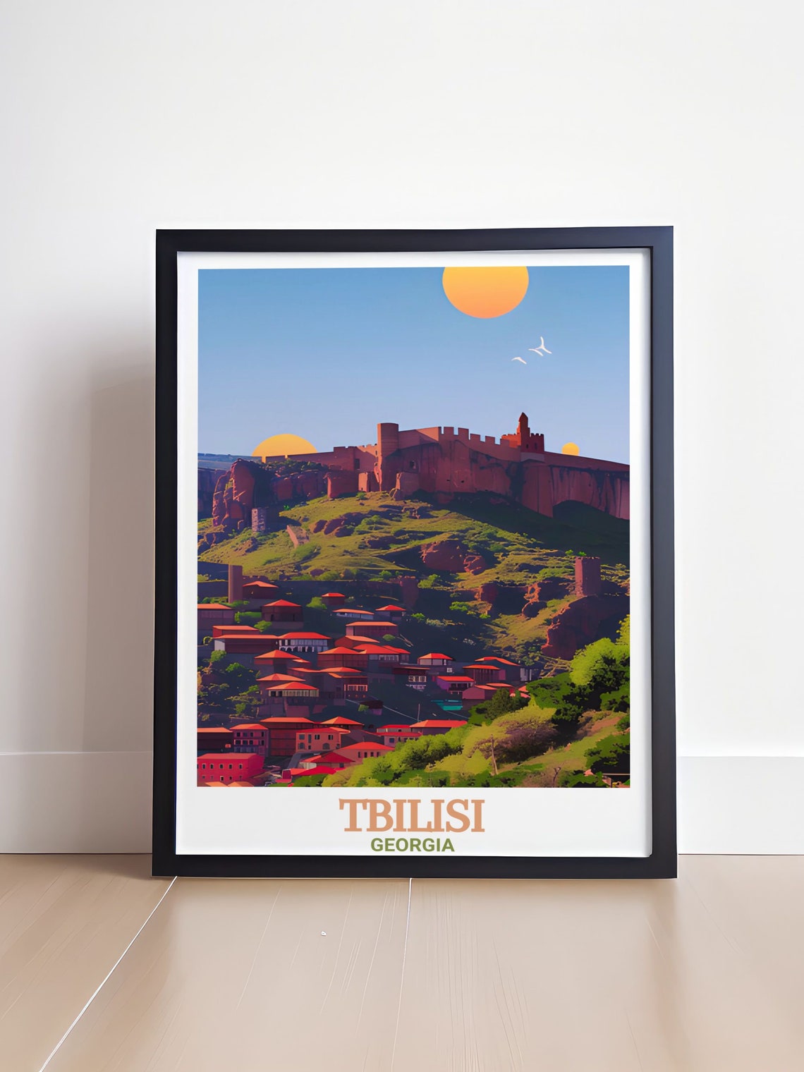 Tbilisi Georgia Narikala Fortress Sunset Old Town Travel Poster - Image 4