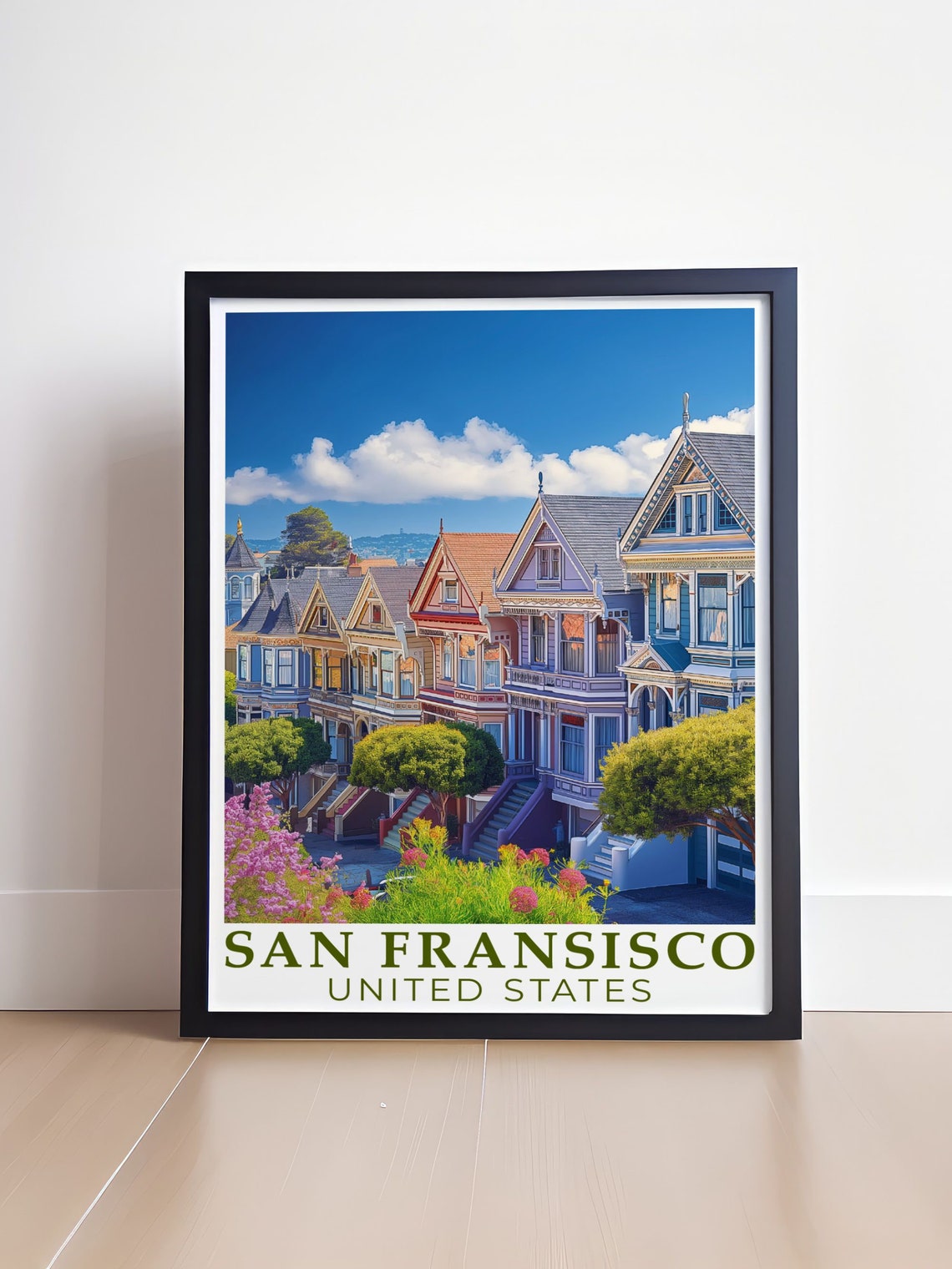 San Francisco Travel Poster The Painted Ladies Poster The Painted Ladies San Francisco Print The Painted Ladies Travel Print - Image 4