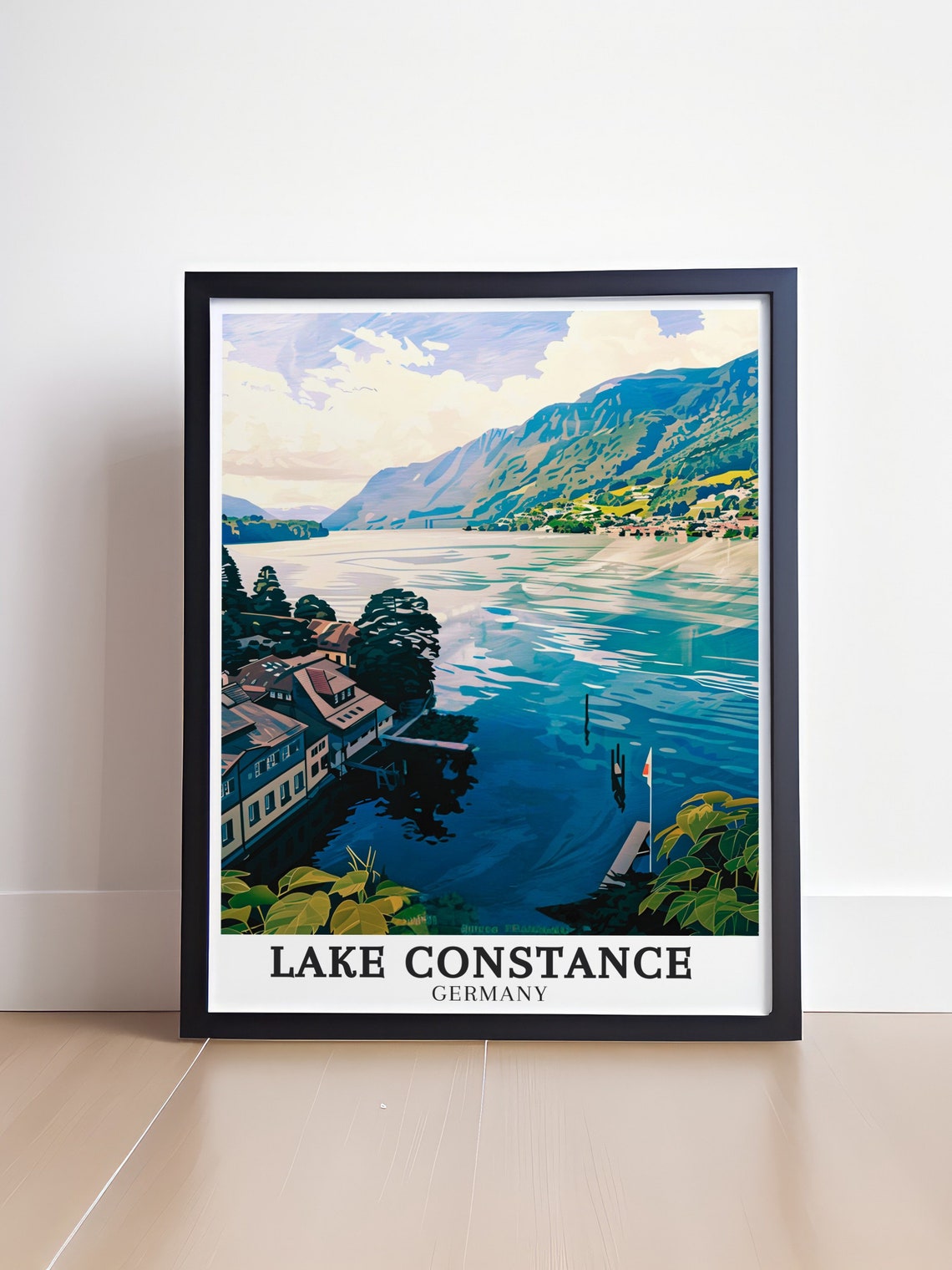 Lake Constance Lakeside Town Mountain Germany Scenic View Poster - Image 4