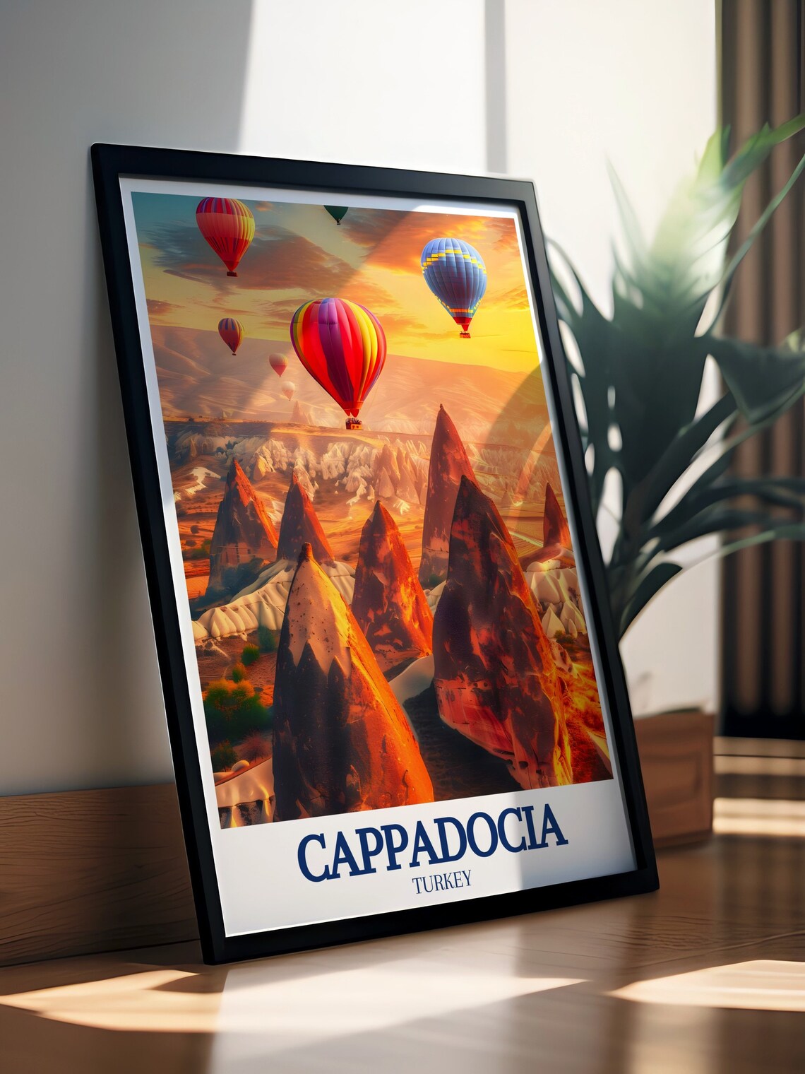 Cappadocia Art Collection Fairy Chimneys And Balloon Trip Art Cappadocia Travel Print Fairy Chimneys And Hot Air Balloon Trip Poster - Image 2