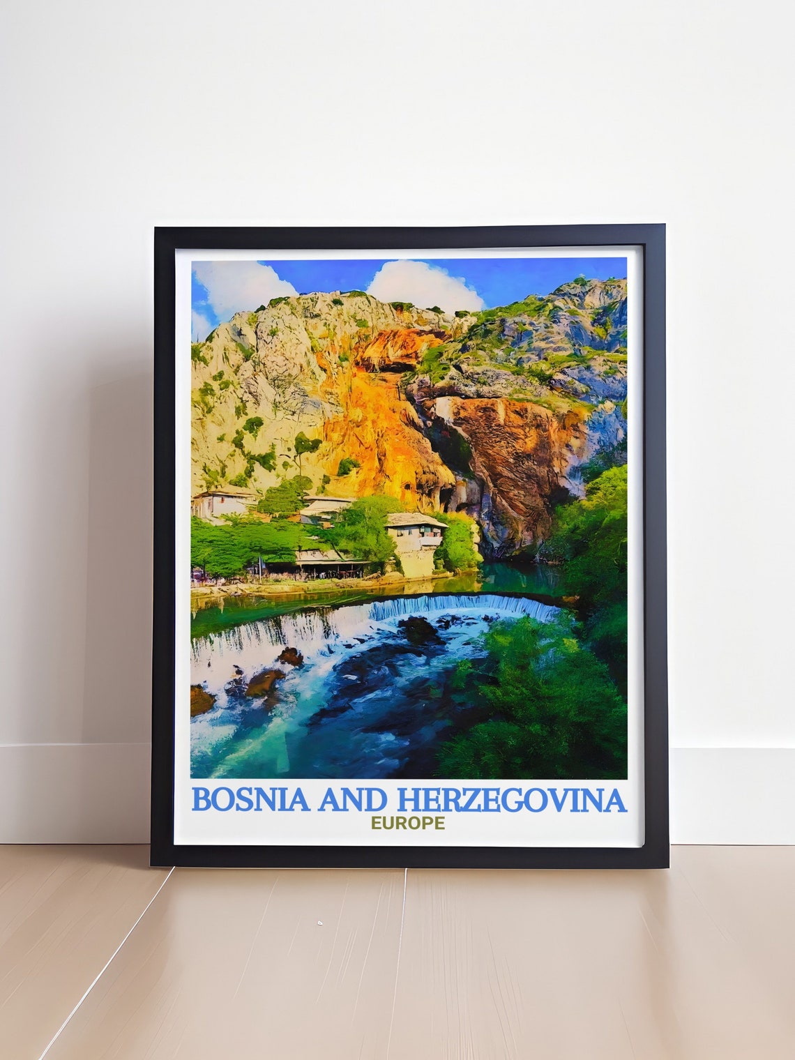 Bosnia And Herzegovina Blagaj Tekija Cliff Waterfall Falls Poster - Image 4