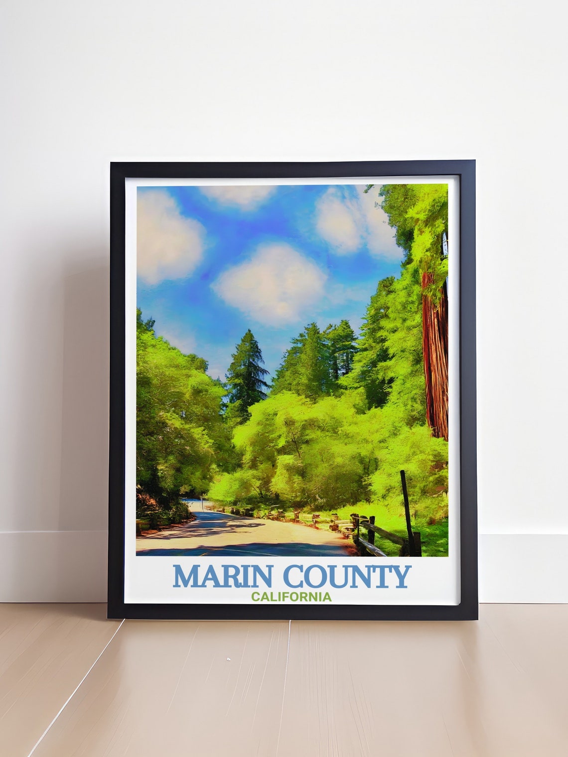 Muir Woods Redwood Forest Path in Marin County Travel Poster - Image 4