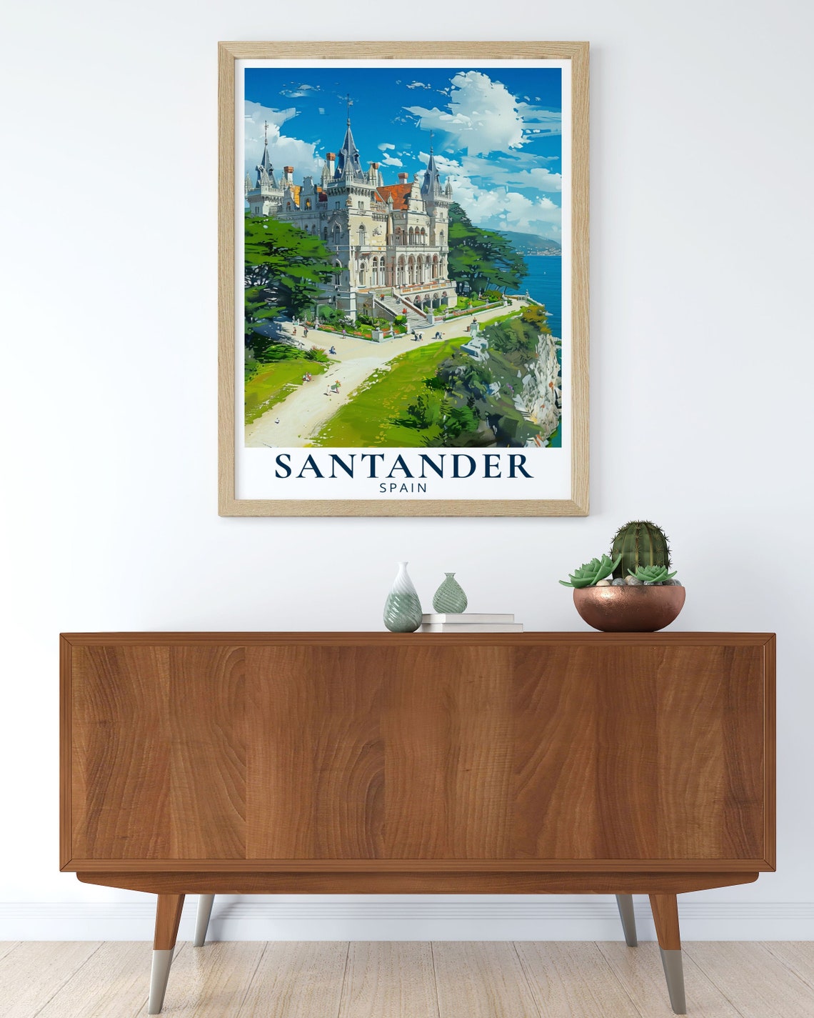 Santander Magdalena Palace Bay View Gran Castillo Spain Poster - Image 3