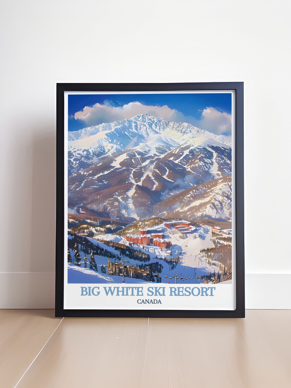 Big White Ski Resort Travel Poster, British Columbia - Image 4