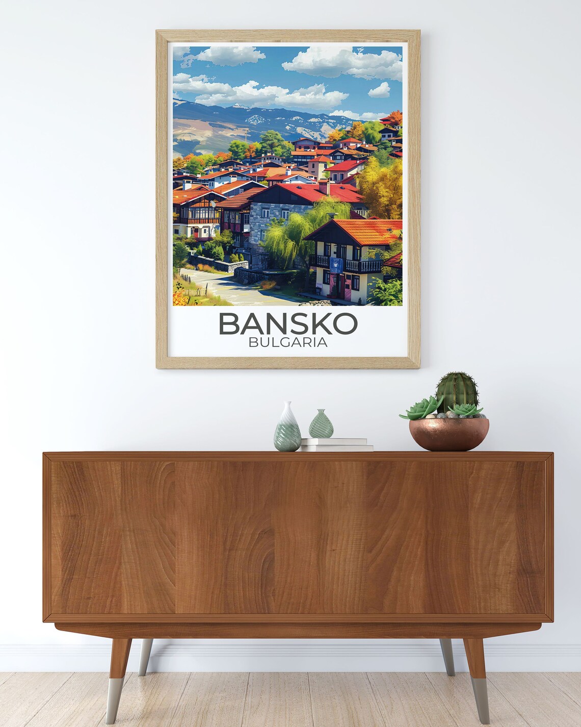 Bansko Ski Resort Retro Ski Travel Poster - Image 3