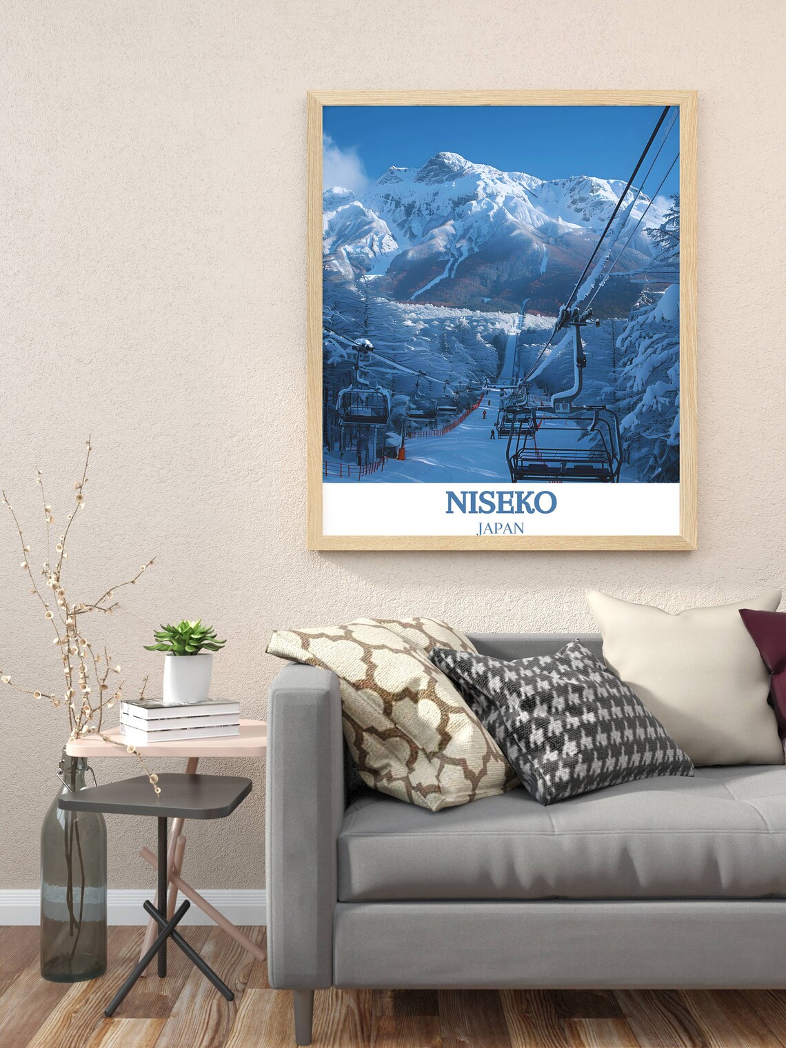 Niseko Japan Ski Resort Chairlifts Snowy Mountain Peak Poster - Image 3