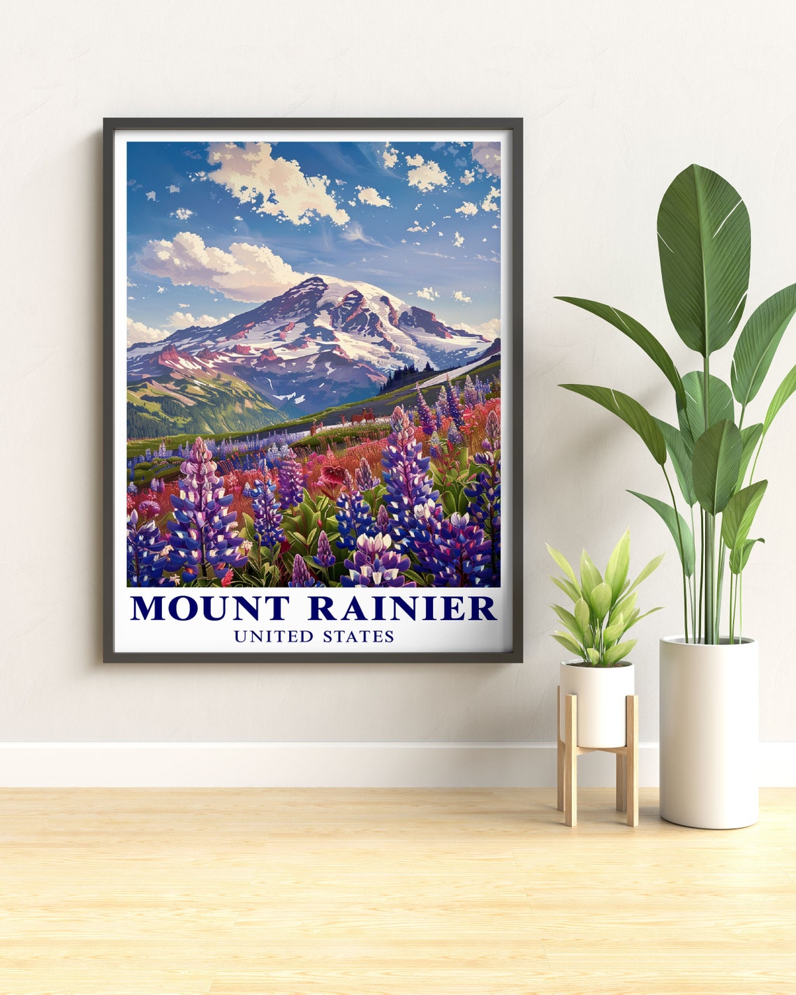 Mount Rainier Washington Alpine Wildflower Meadows Travel Poster - Image 2