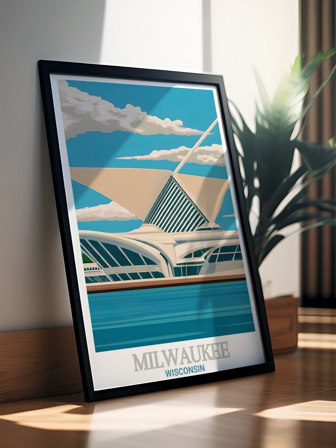 Milwaukee Art Museum Wing Against a Summer Sky Travel Poster - Image 2