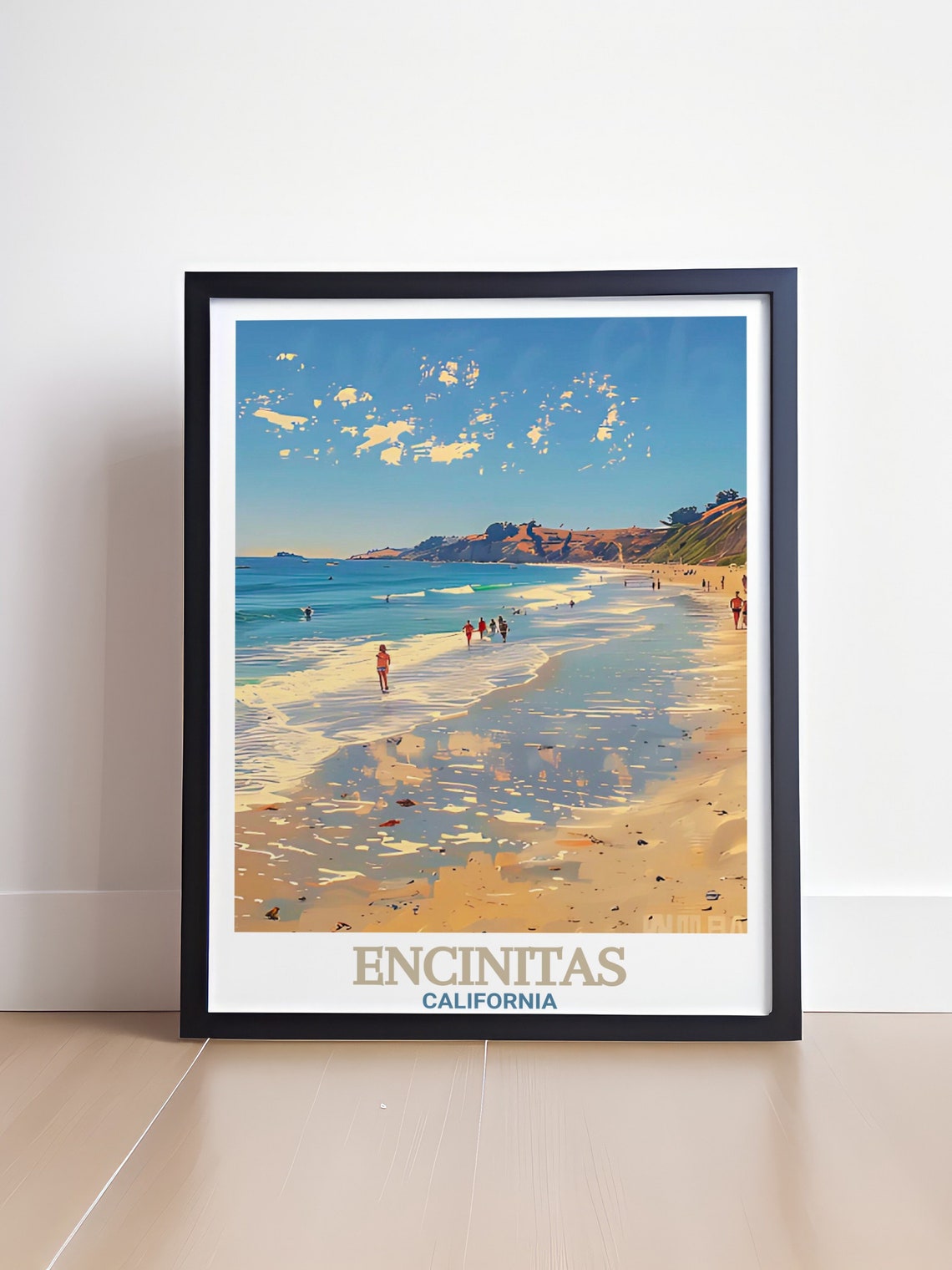 Encinitas California Moonlight State Beach Walkers Surf Poster - Image 4