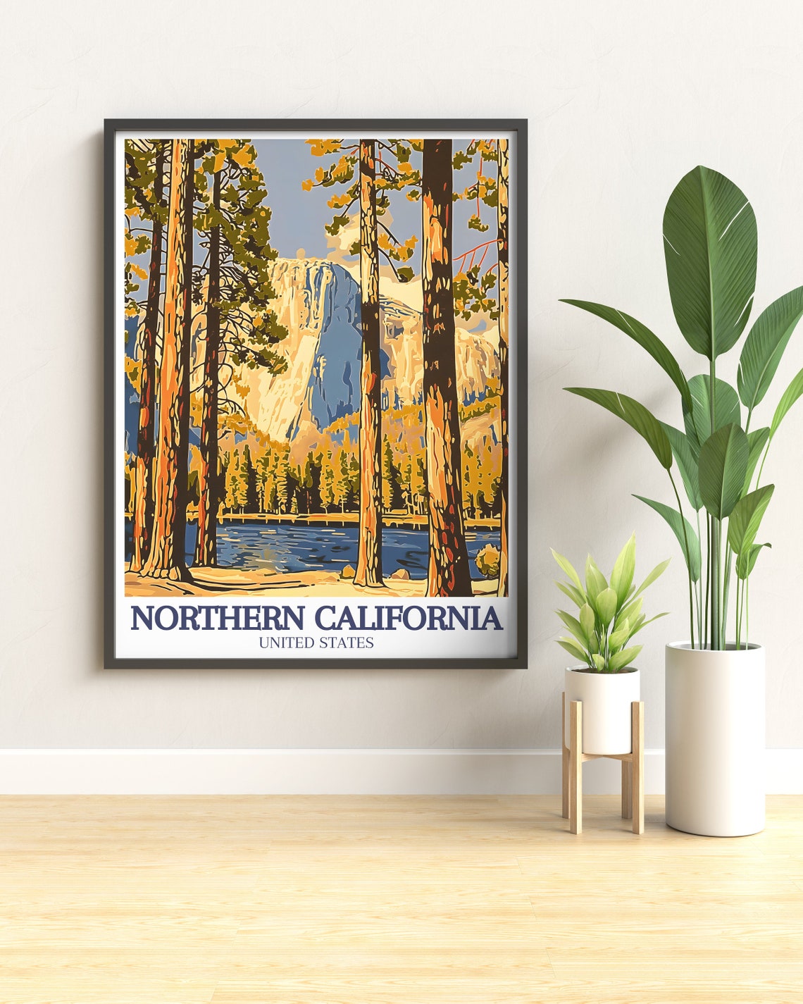 Northern California Travel Print Redwood And Yosemite National Park Art Northern California Posters California Wall Art - Image 3