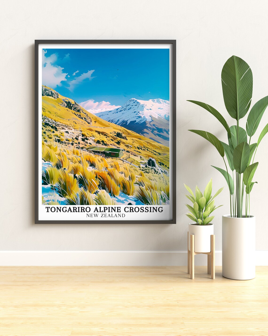 Tongariro Alpine Crossing New Zealand Hut Snowy Ruapehu Poster - Image 2