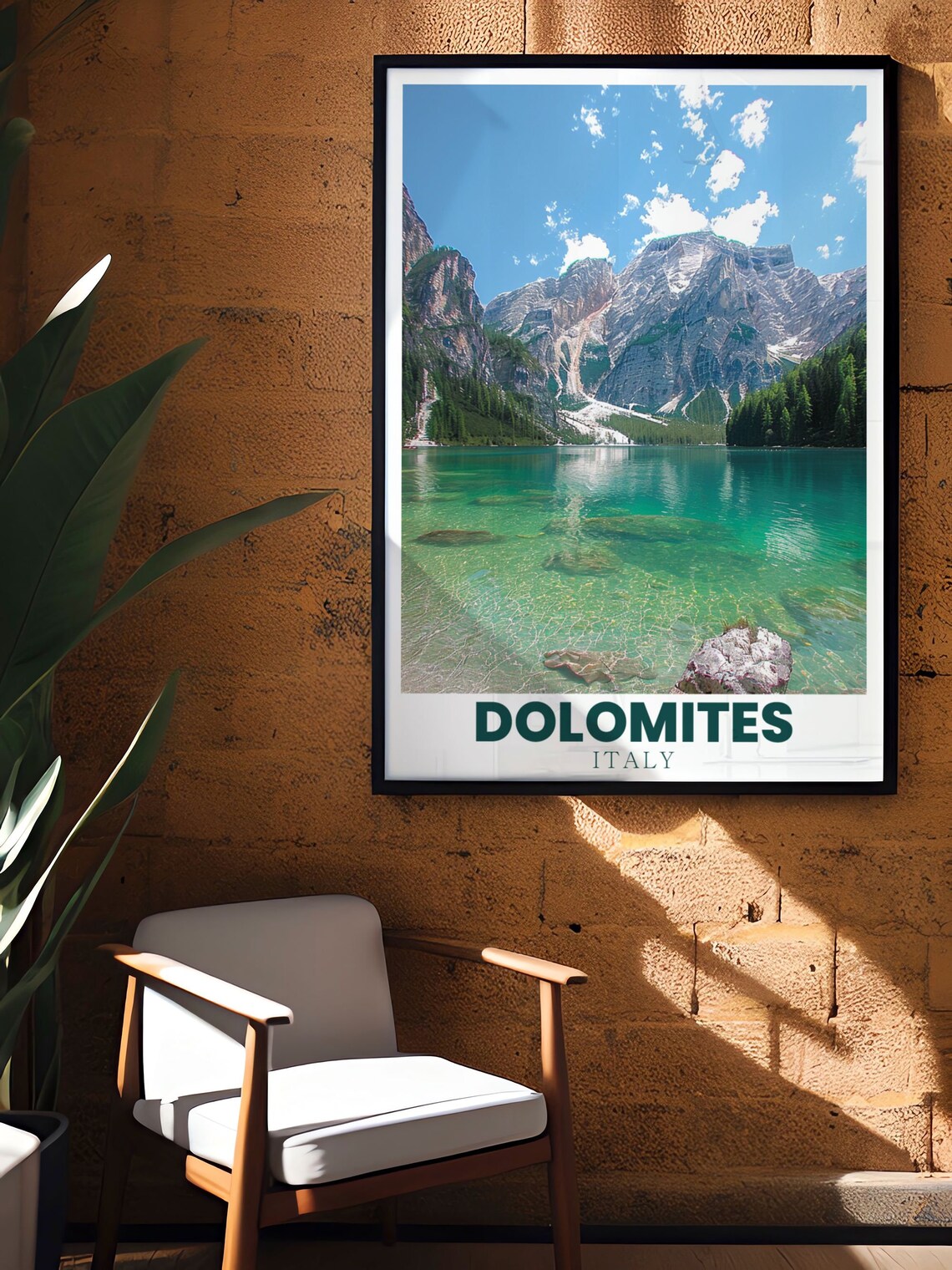 Dolomites Lago Di Braies Italy Travel Poster - Image 3