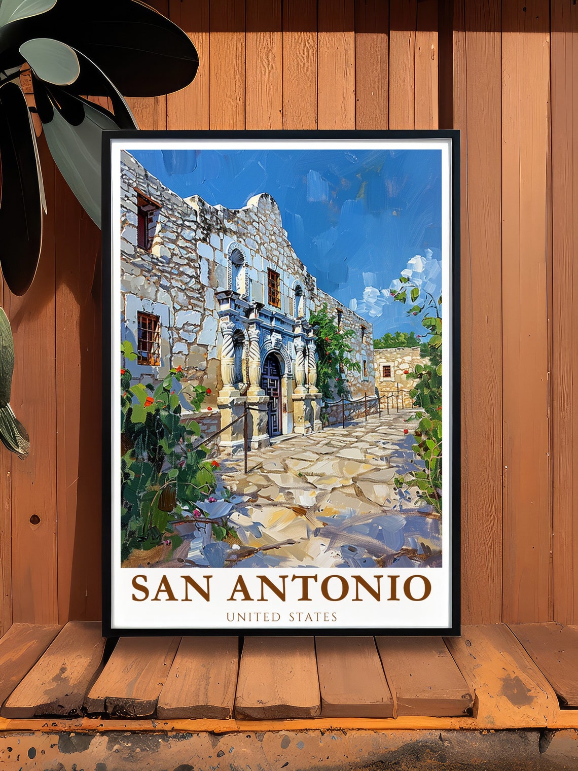 San Antonio Texas Historic Alamo Mission Building Landmark Poster - Image 3