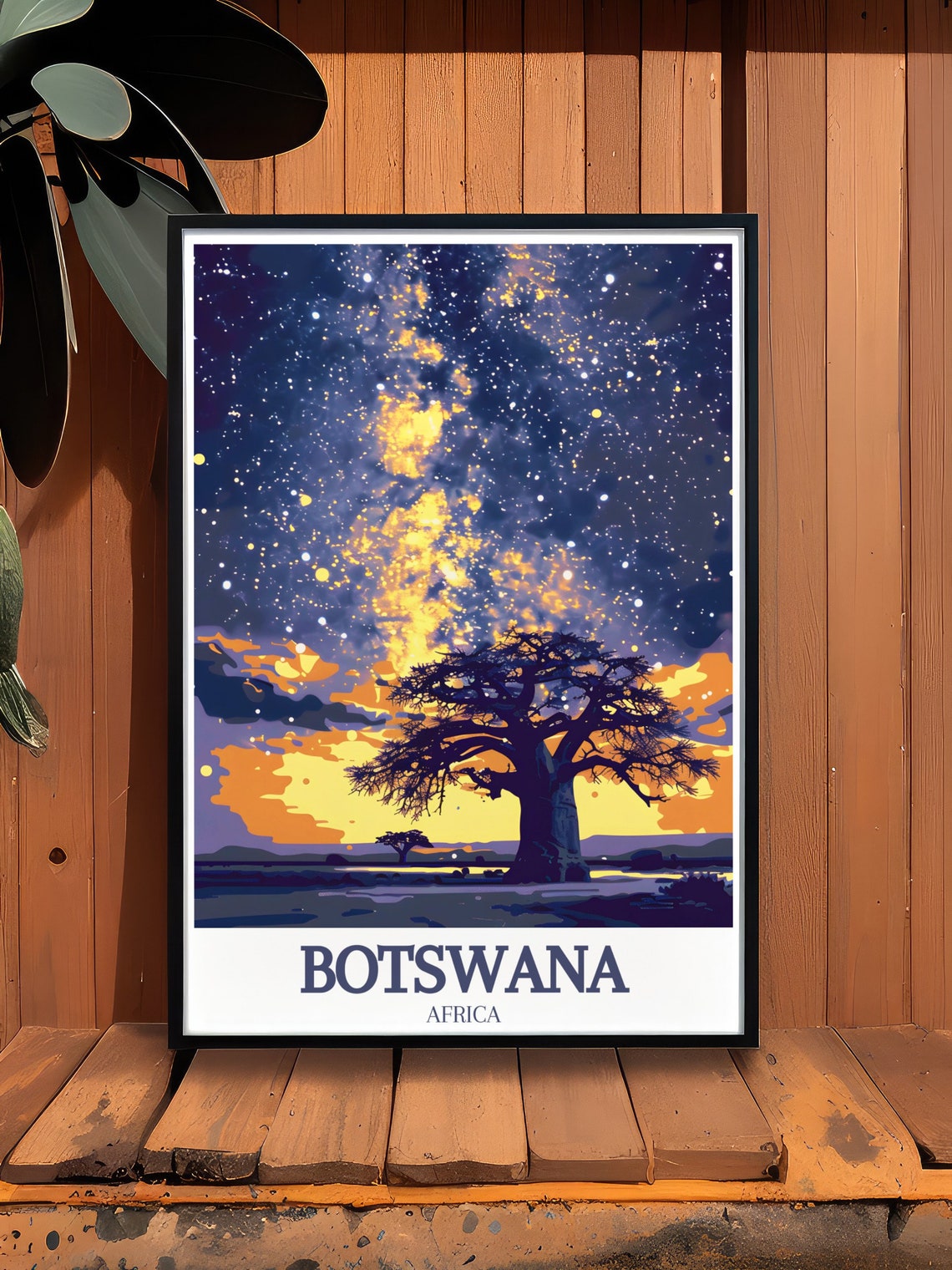 Botswana Baobab Tree Starry Milky Way Night Sky Africa Poster - Image 3