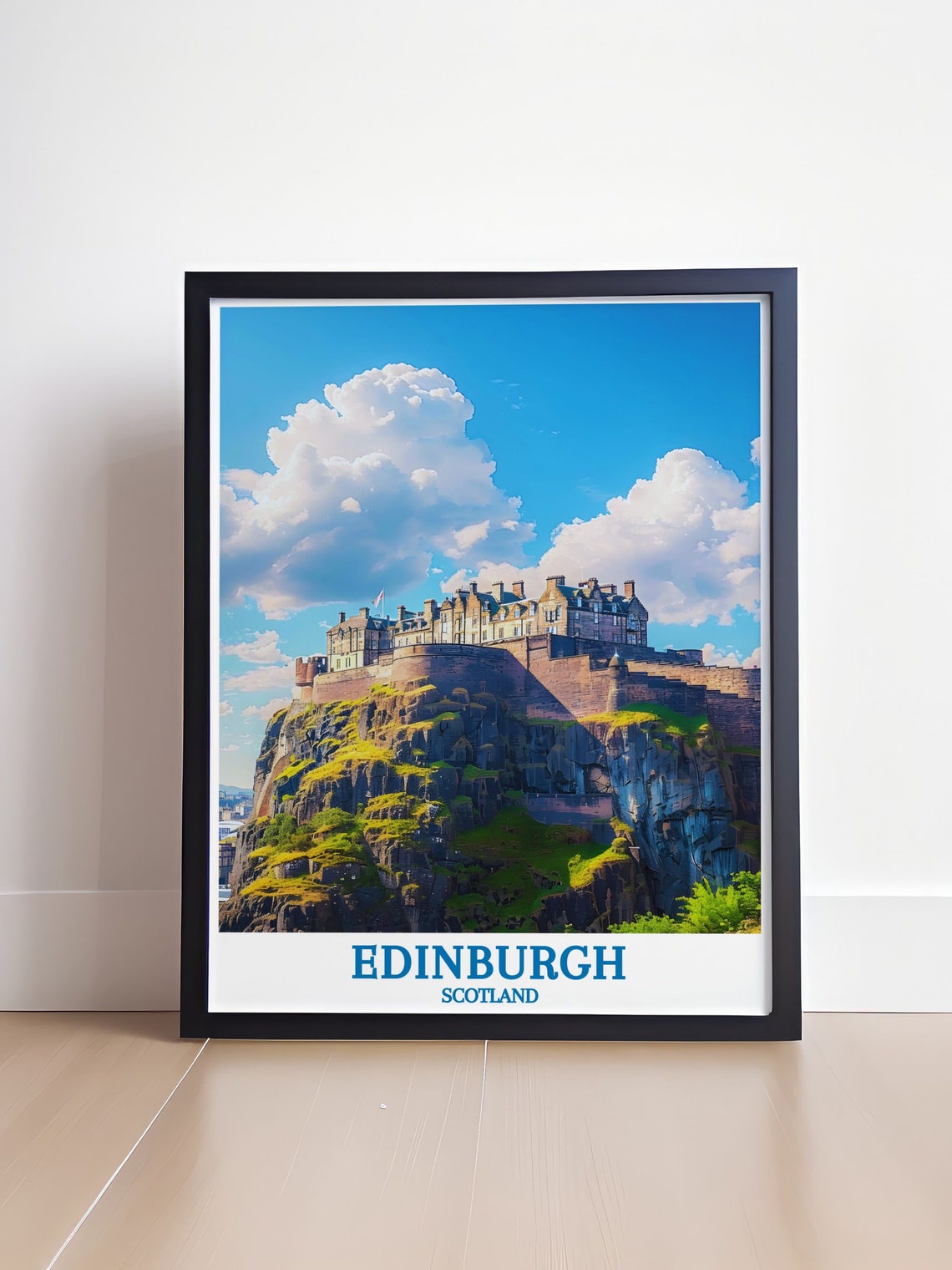 Edinburgh Castle on Castle Rock Historic Fortress Travel Poster - Image 4
