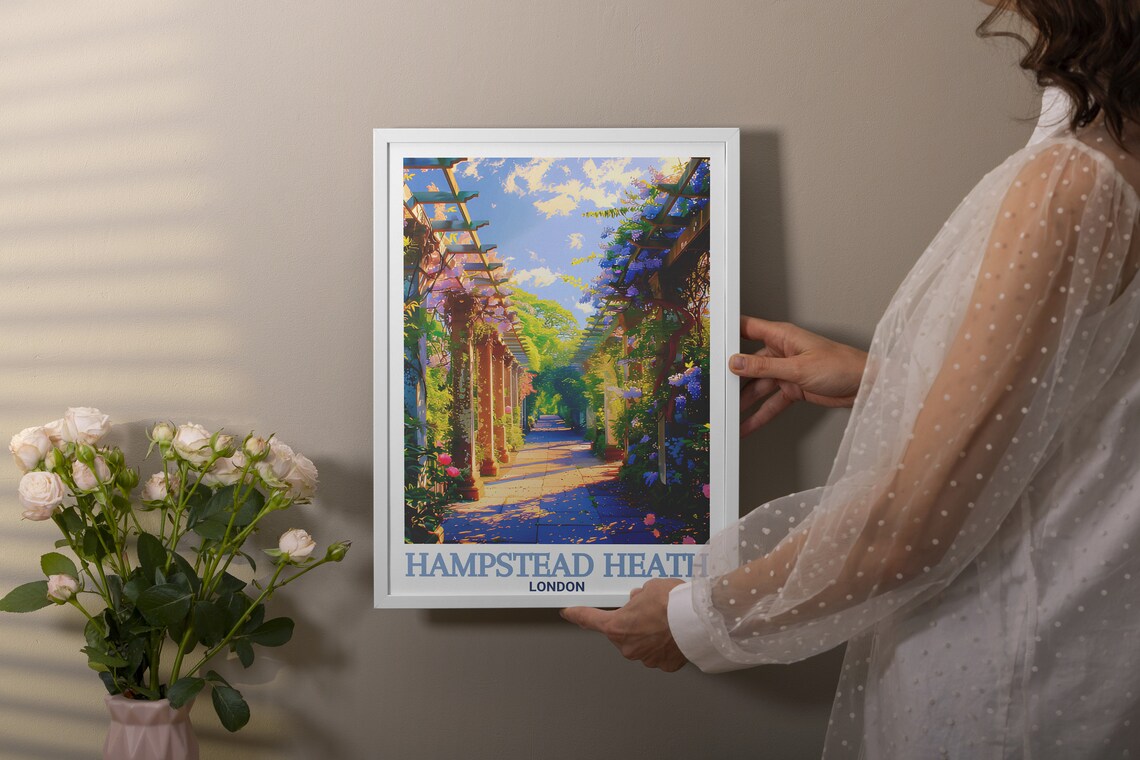 Hampstead Heath Pergola and Hill Garden Art Print - Image 2