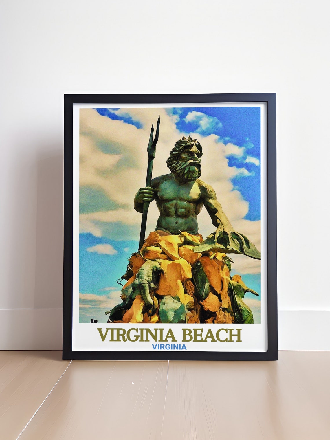 Virginia Beach King Neptune Bronze Statue Trident Ocean Poster - Image 4