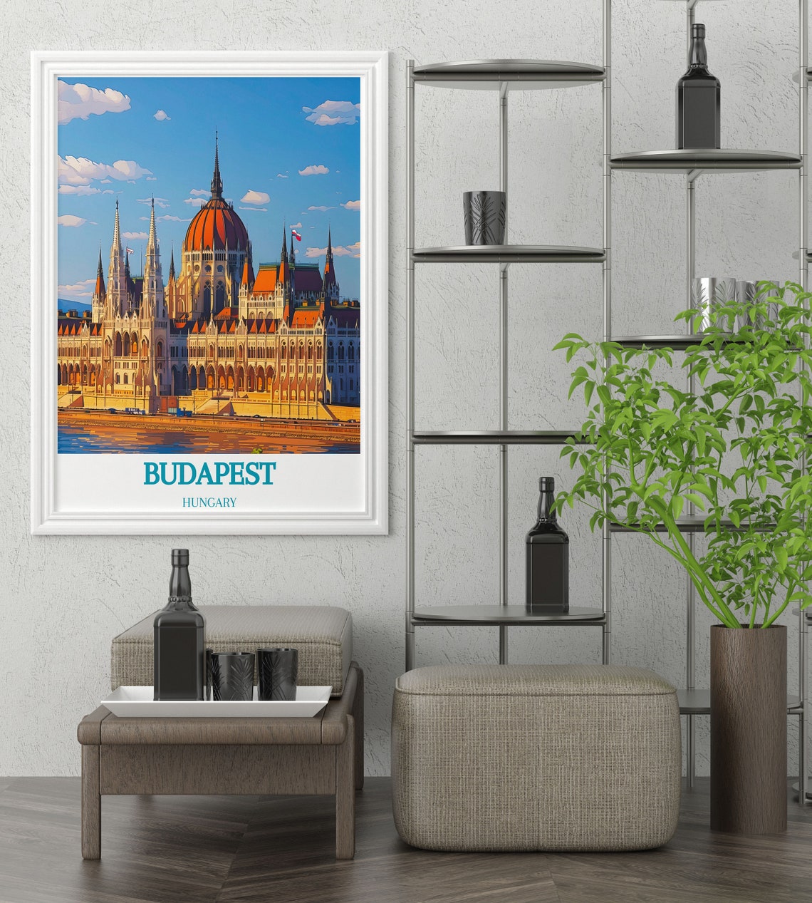 Budapest Parliament Building Danube River Hungary Sunset Poster - Image 2