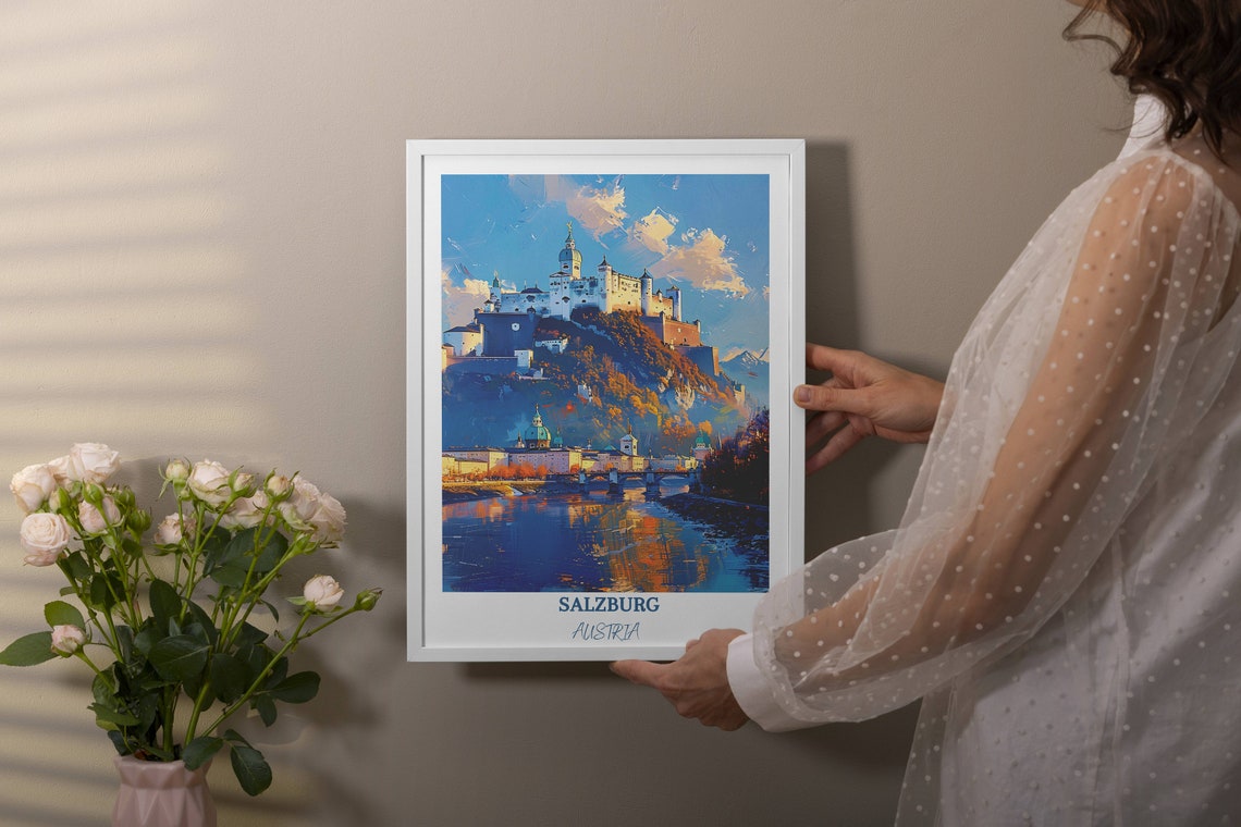 Salzburg Print Salzburg Home Dcor Hohensalzburg Fortress Salzburg Wall Art For Travel Enthusiast Salzburg Austria Poster - Image 4