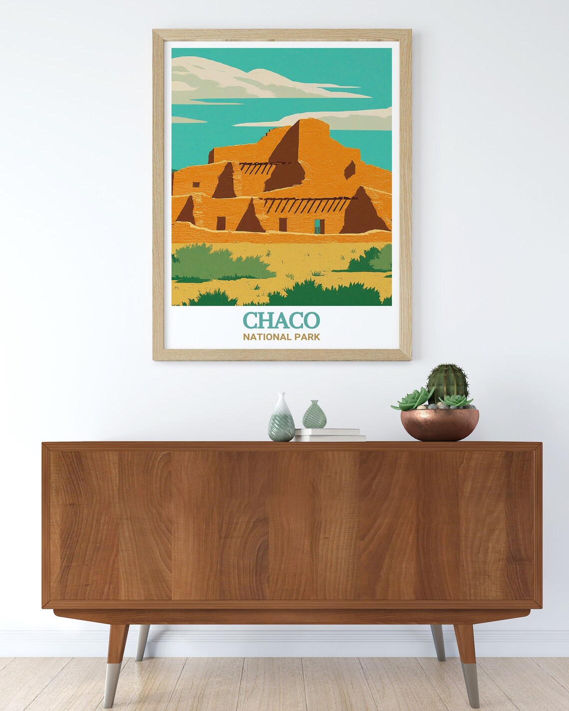 Pueblo Bonito Chaco National Park Ruins Desert Travel Poster - Image 2
