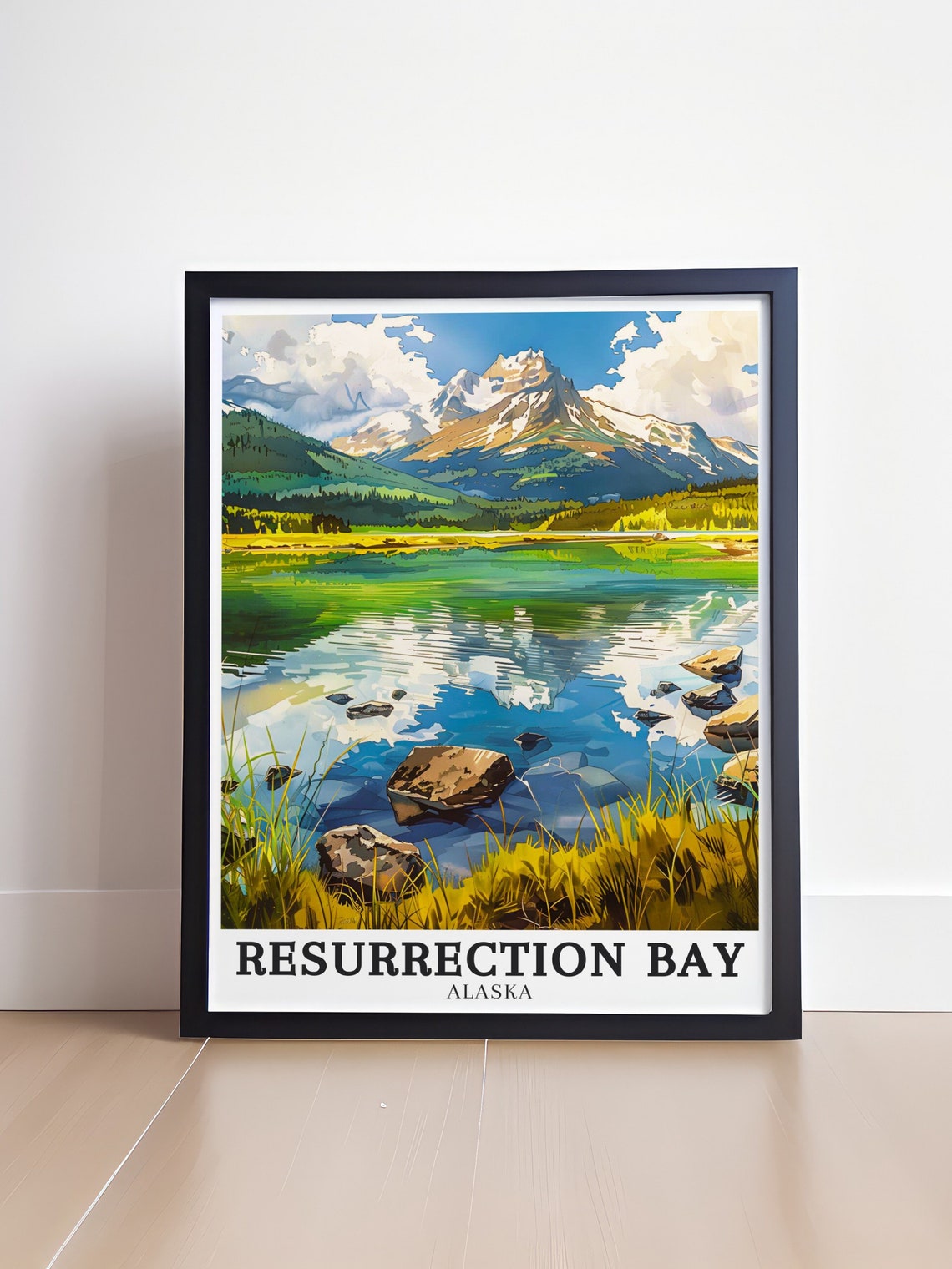 Resurrection Bay Mountain Lake Mirror Reflection Alaska Poster - Image 4