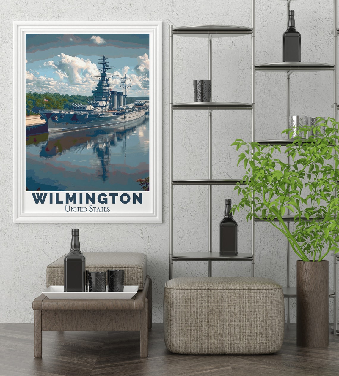 Battleship North Carolina Wilmington Harbor Ship Memorial Poster - Image 2